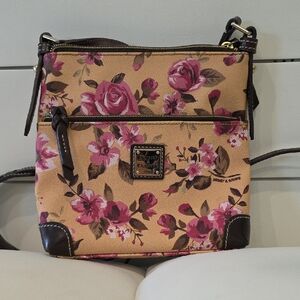 Dooney & Bourke Beige Crossbody with Pink Floral Print
